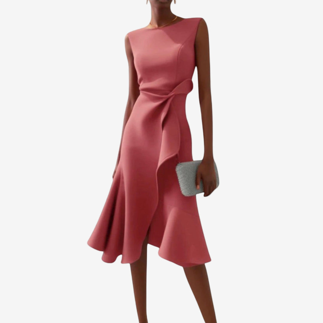 Eliana - Elegante Midi-jurk met asymmetrische snit