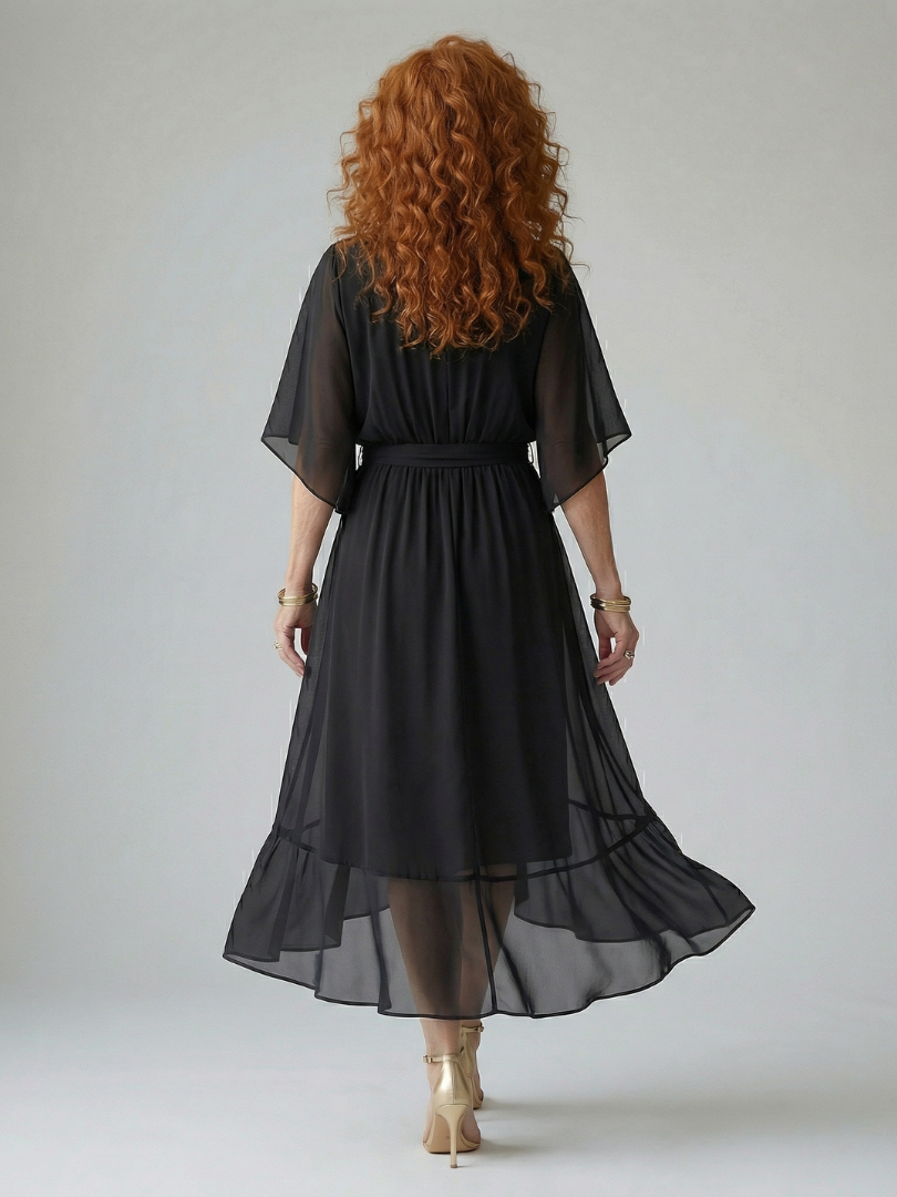 Elric - Lichte Drape Midi Jurk