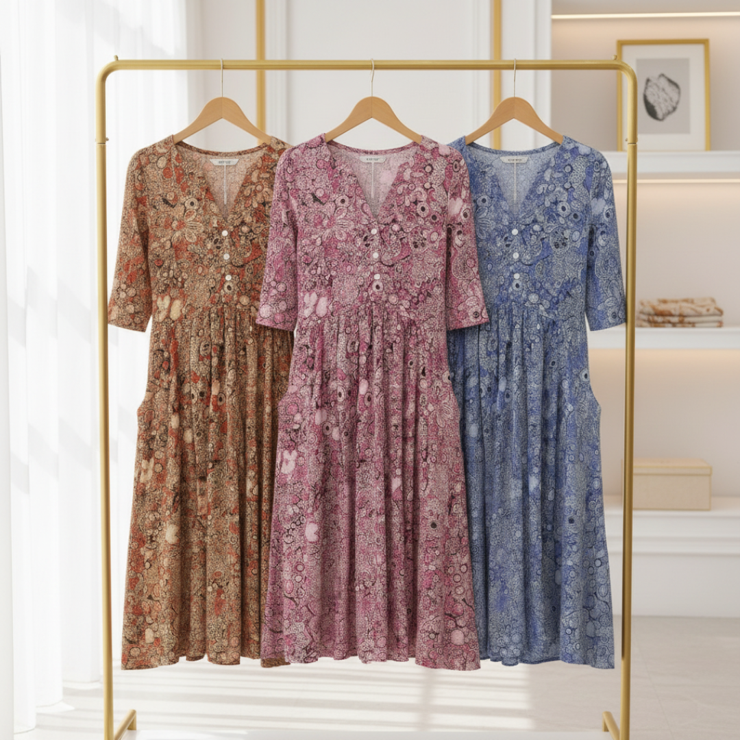 Helen - Elegante Midi-jurk met V-hals