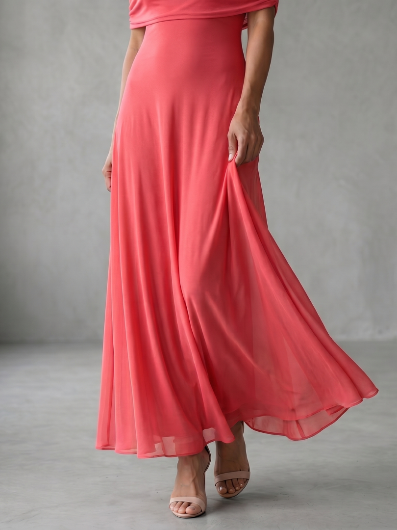Juni - Off Shoulder Draped Midi Dress