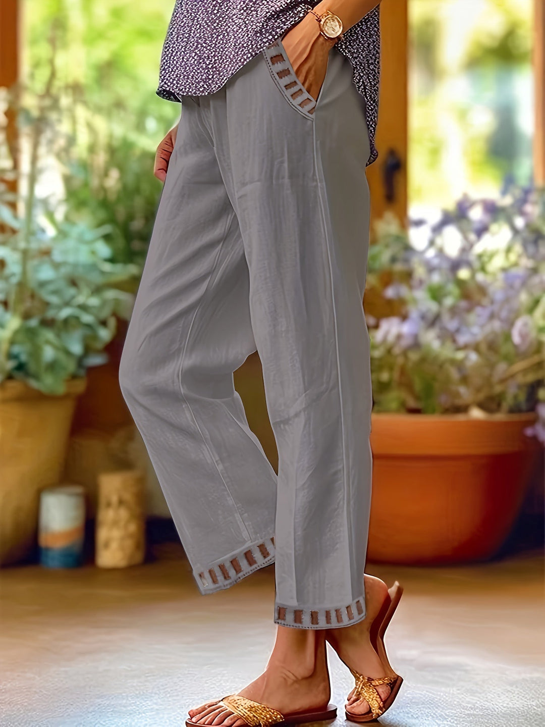 Wren™ Ontspannen Cropped Broek - Met Contrastafwerking