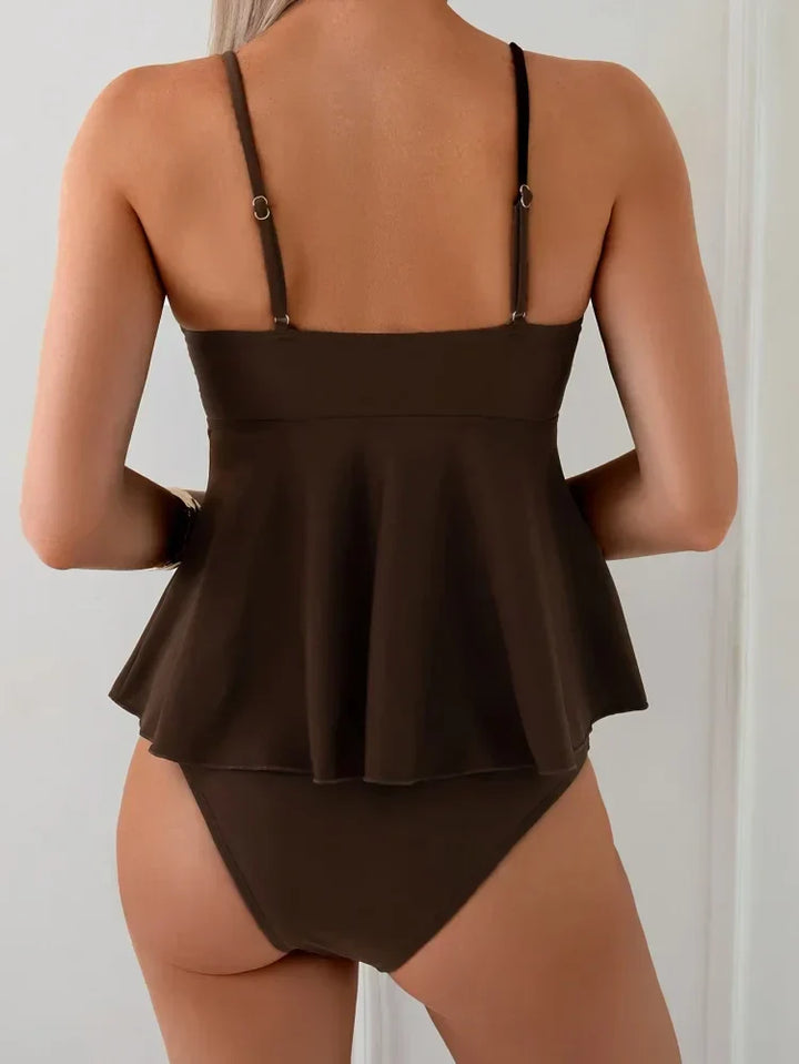 Coco - Peplum Tankini Set dat de Buik Bedekt