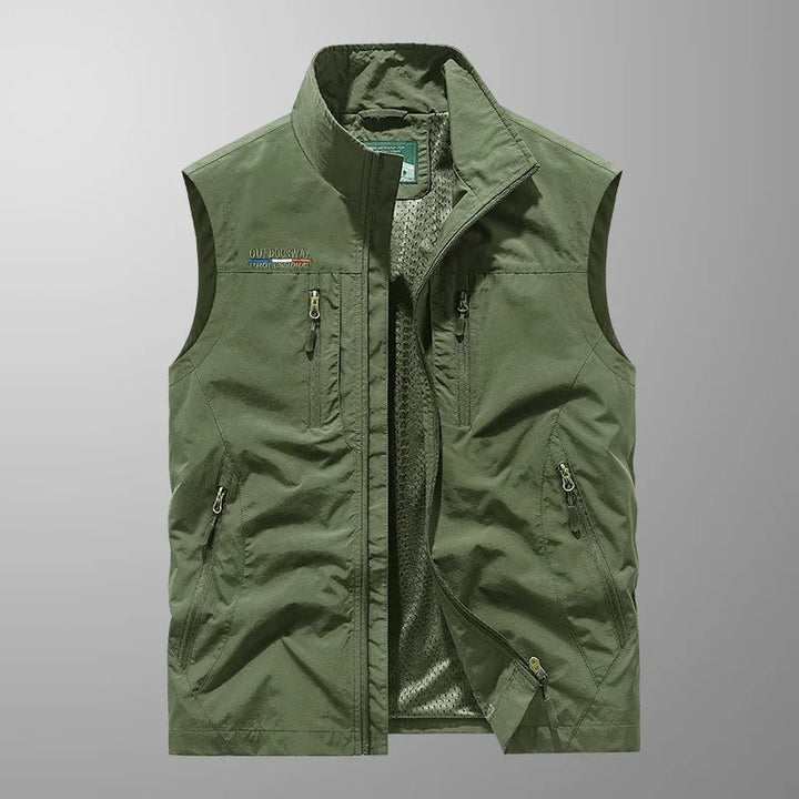 Caziel - Ademend utilitair gilet met meerdere zakken