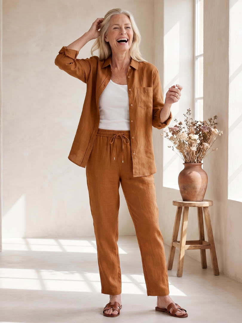 Noor - Lange Mouwen Shirt Tapered Broek Set