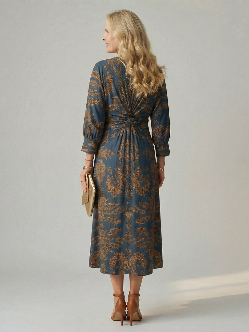 Lune - Natuurlijke Wrap Midi Jurk