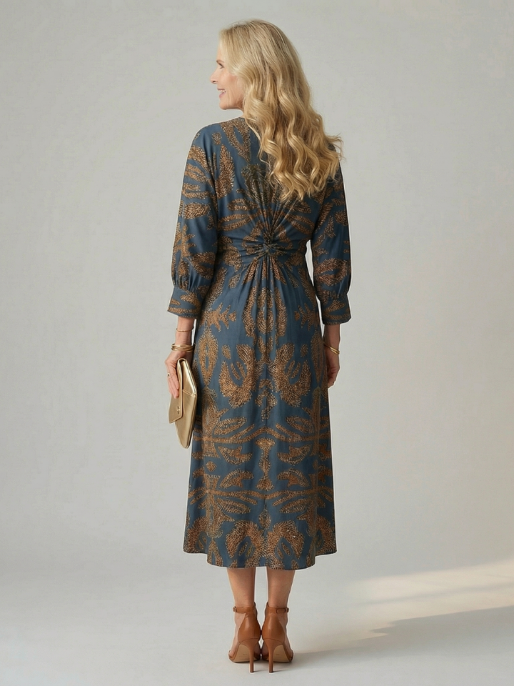 Lune - Natuurlijke Wrap Midi Jurk