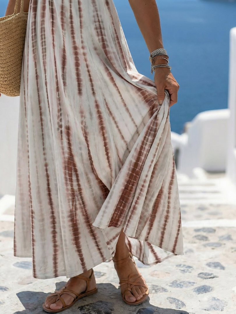 Karys - Casual Fit Zachte Verf Midi Jurk