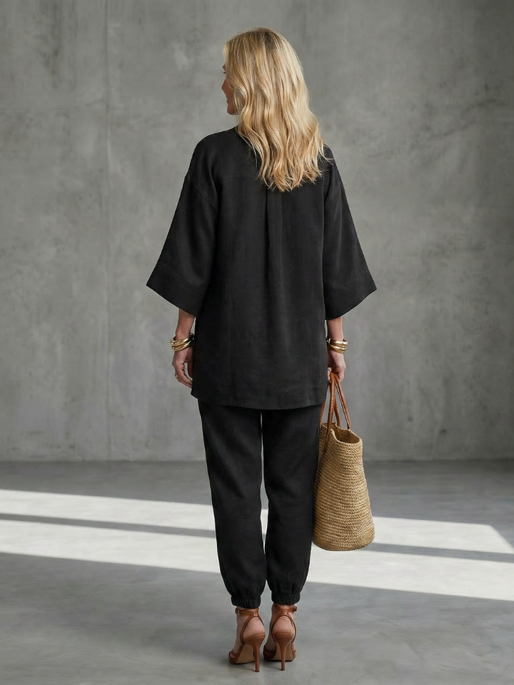Georgiana - V-Hals Tuniek Met Gathered Broek Set
