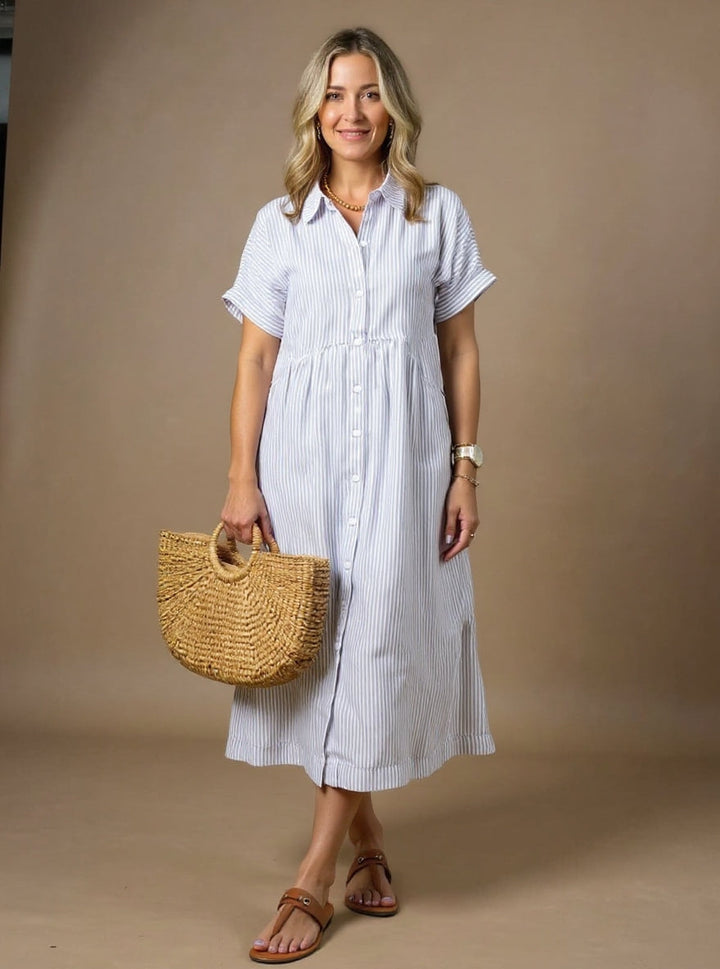 Daisy - Elegante Gestreepte Jurk Licht