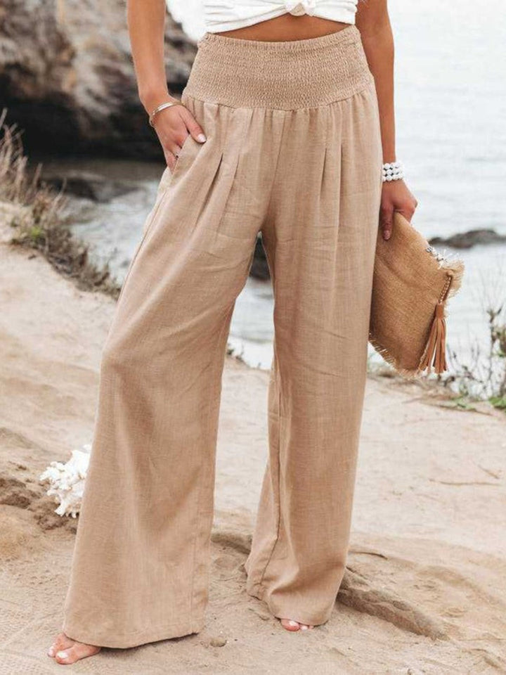 Thaliora™ Remi Wide Leg Linen Trousers