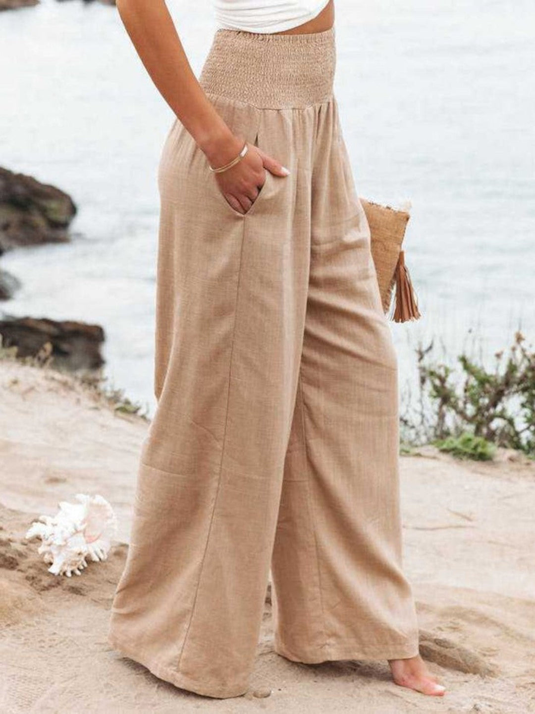 Thaliora™ Remi Wide Leg Linen Trousers