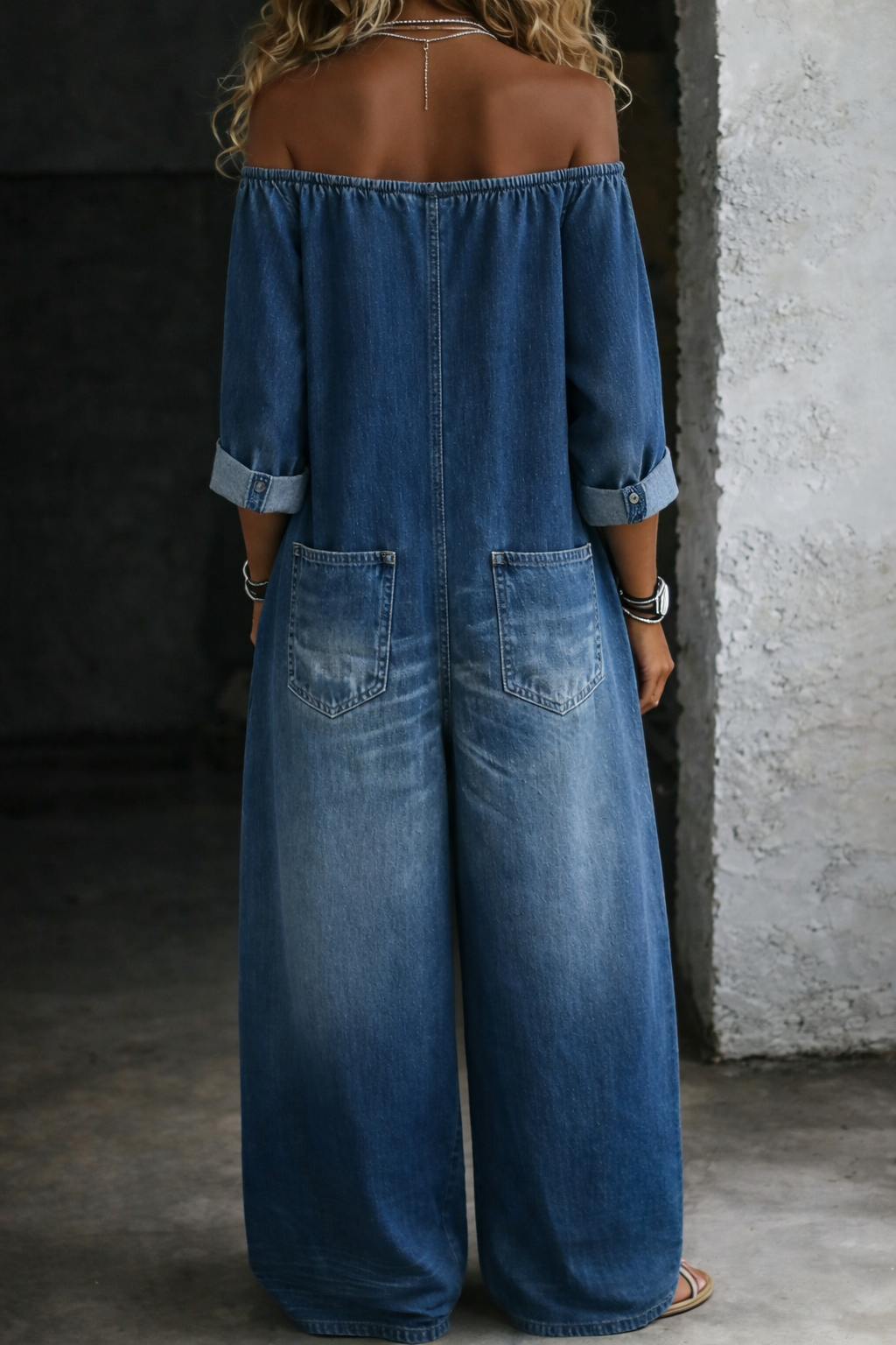 Elena - Off Shoulder Lange Mouwen Jumpsuit