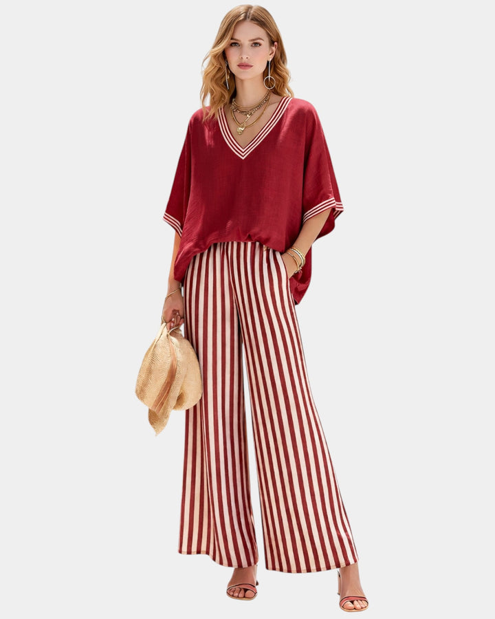 Tristane - Set van broek en blouse met strepen