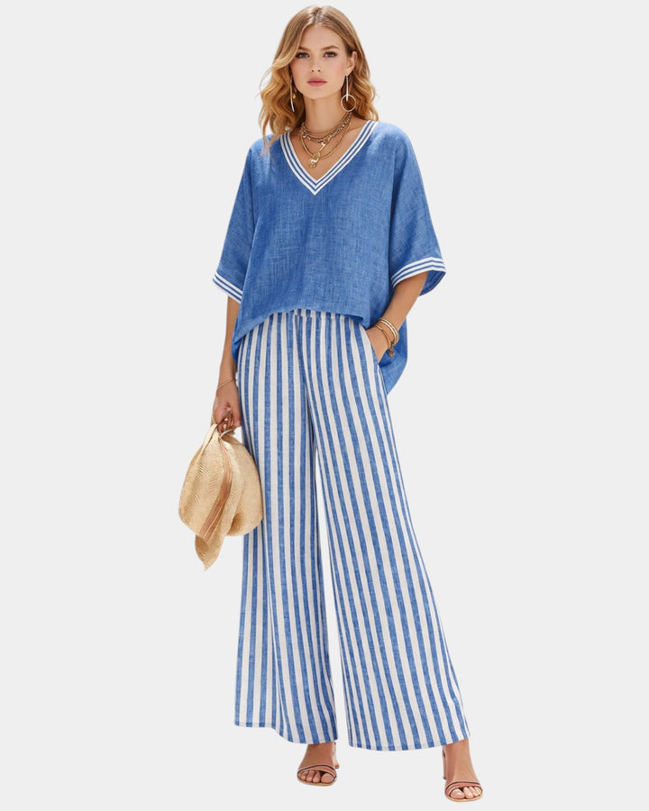 Tristane - Set van broek en blouse met strepen