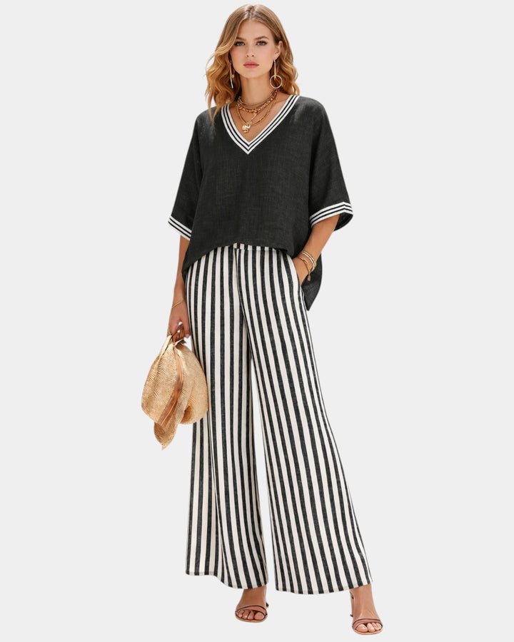 Tristane - Set van broek en blouse met strepen
