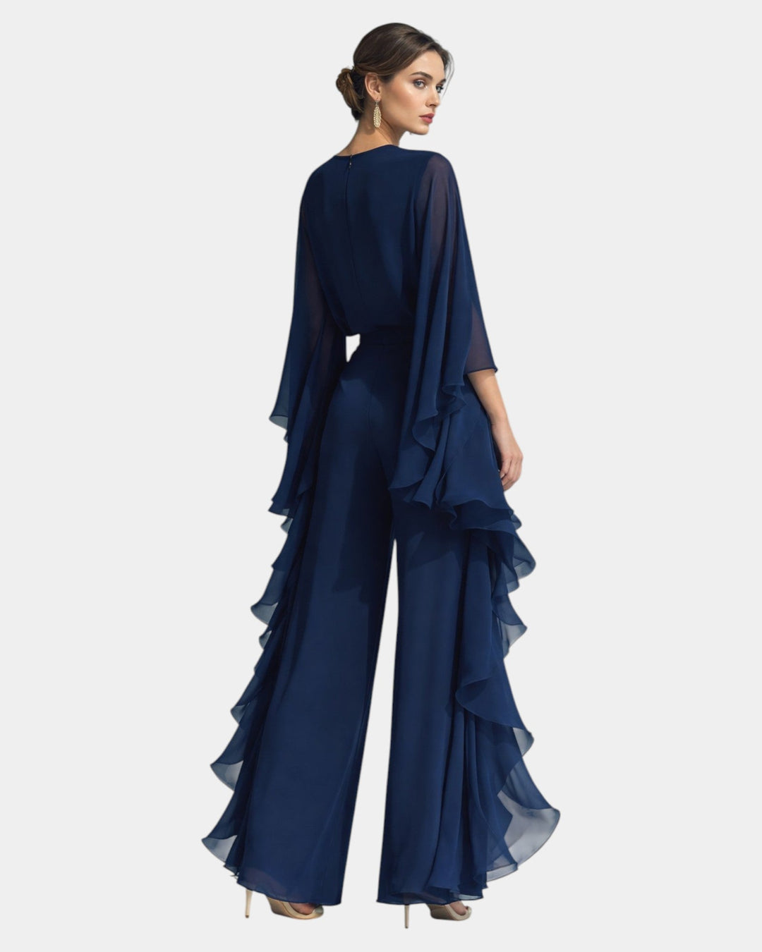 Véronique - Elegante chiffon set met volant
