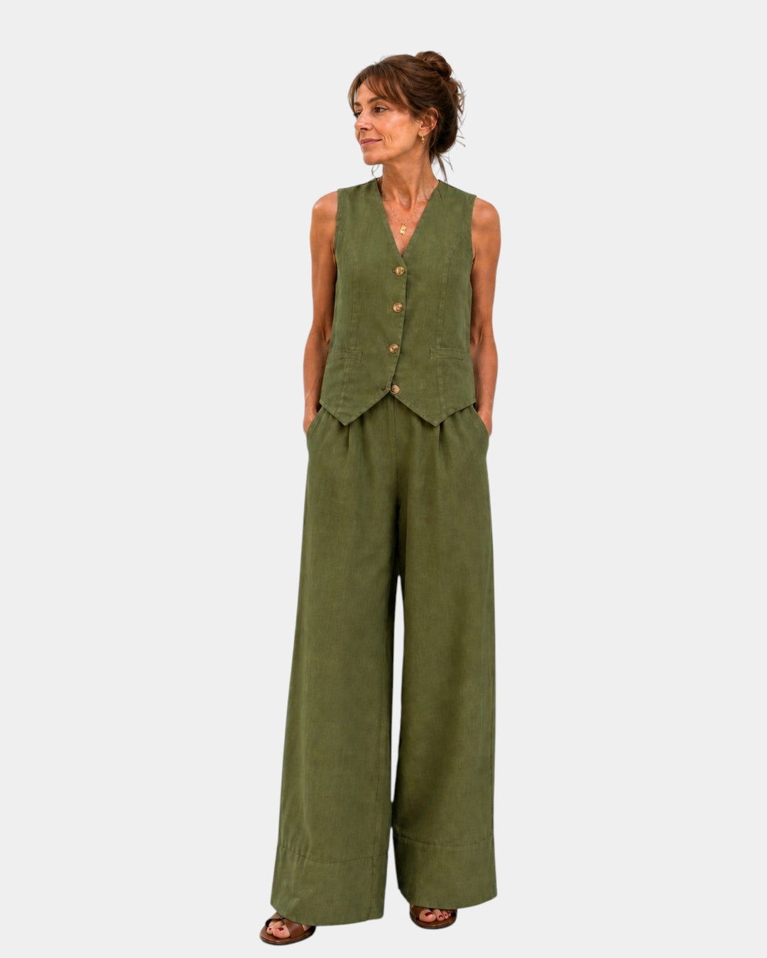 Assia - Set van mouwloos vest en broek