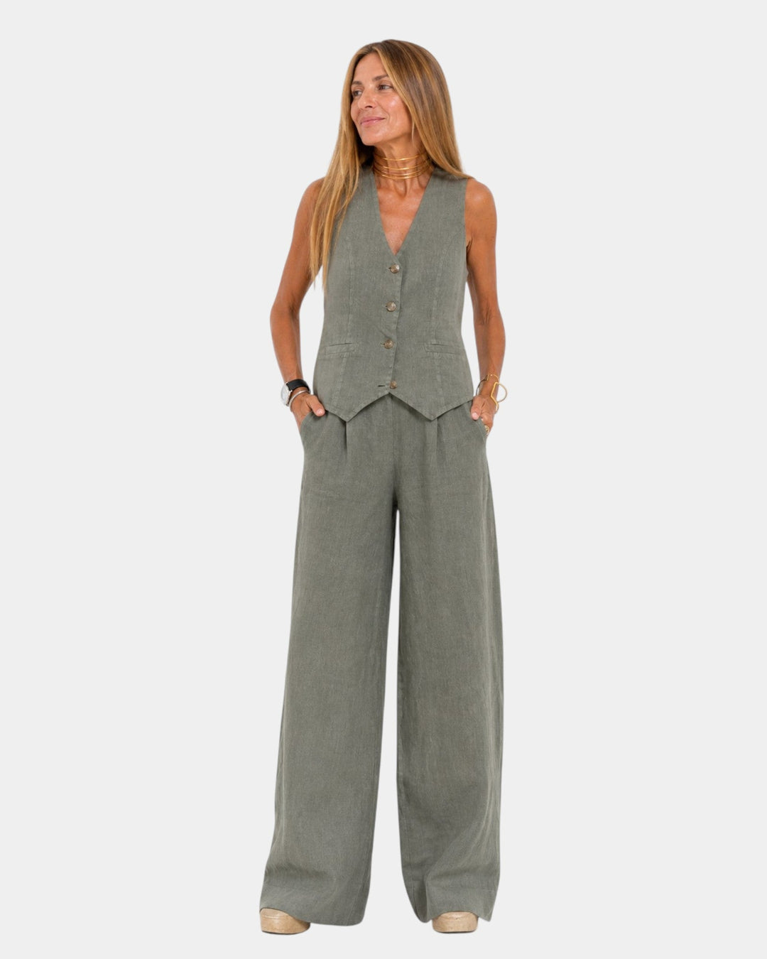 Assia - Set van mouwloos vest en broek
