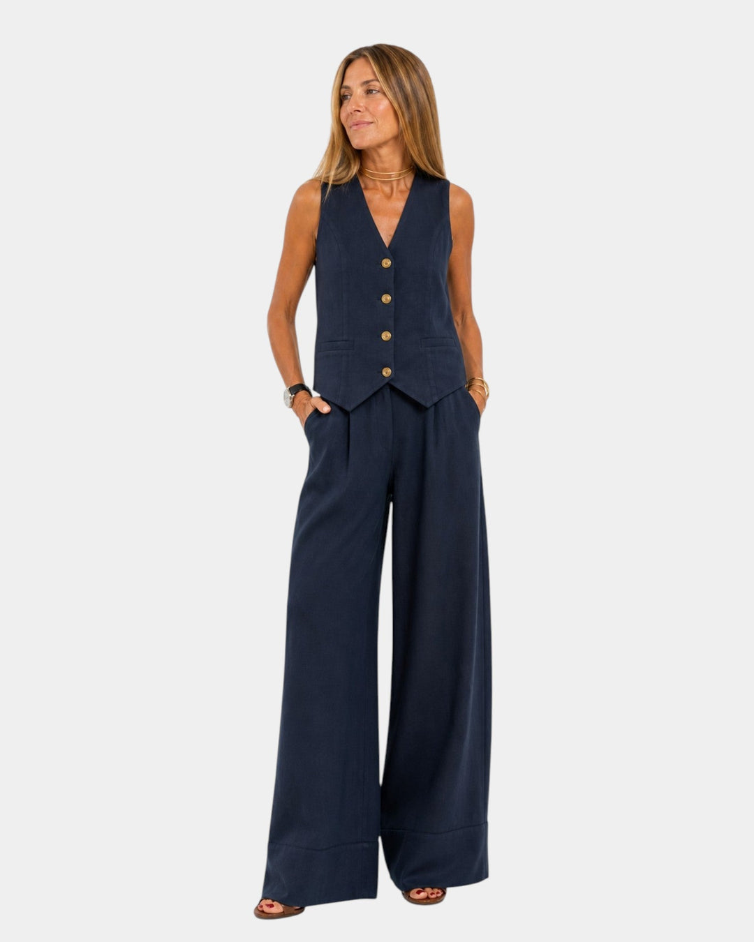 Assia - Set van mouwloos vest en broek