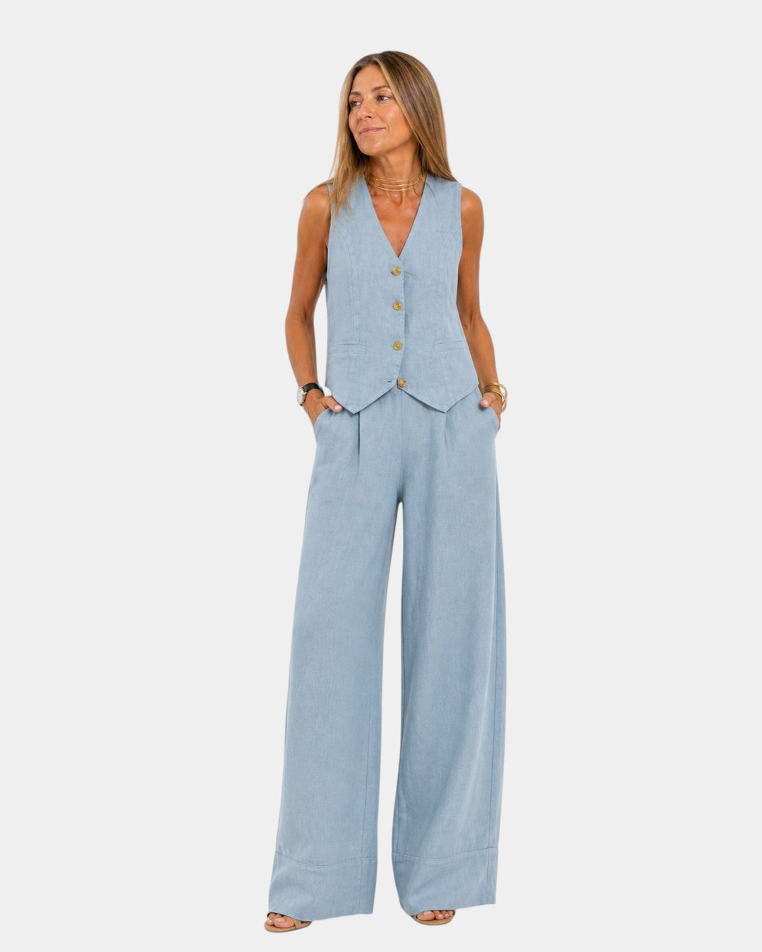 Assia - Set van mouwloos vest en broek
