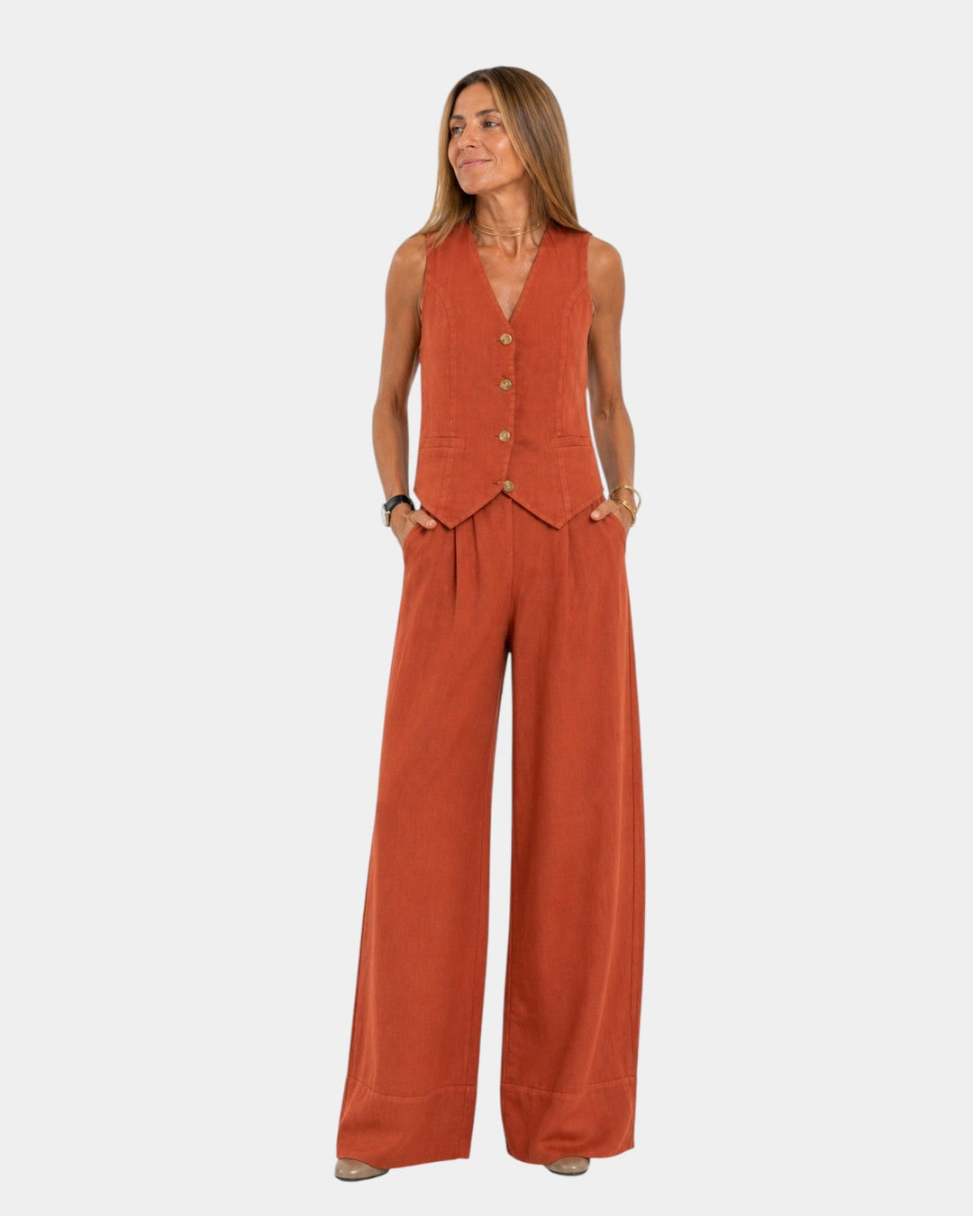 Assia - Set van mouwloos vest en broek