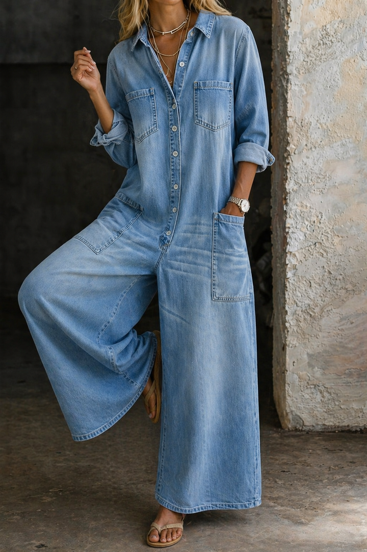 Vivienne - Casual Denim Jumpsuit