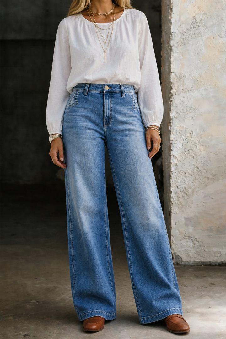 Madie - Vintage Hoge Taille Jeans