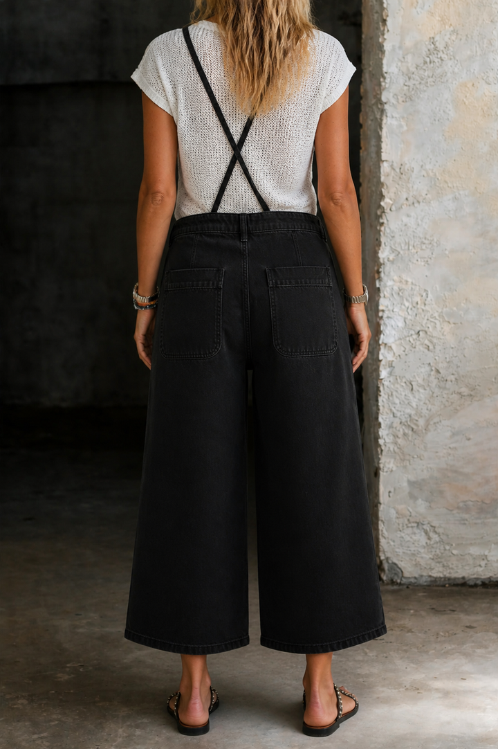 Elizabeth - Brede Pijpen Draagband Jumpsuit