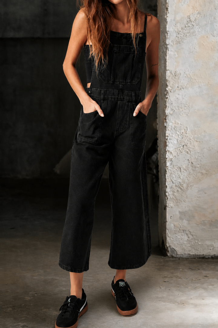 Elizabeth - Brede Pijpen Draagband Jumpsuit