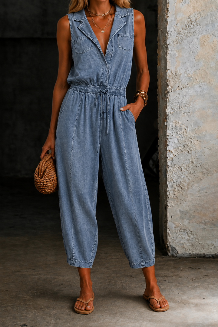 Rosalia - Mouwloze Denim Jumpsuits