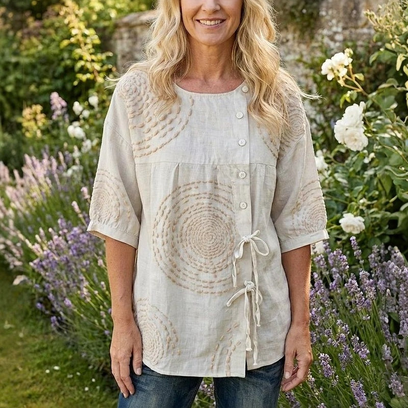 Élodie - Casual vintage blouse met print