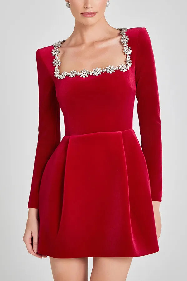 KARINA - MINI JURK VAN VELVET