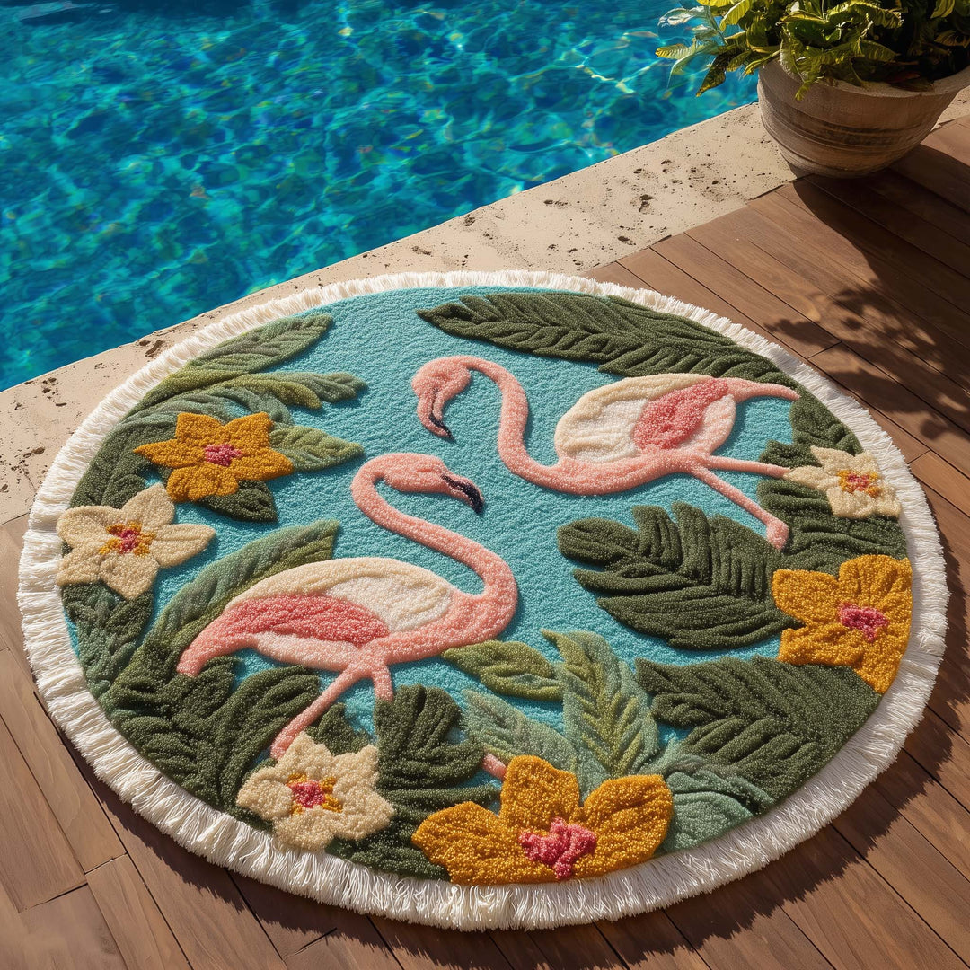 Ronde Strandhanddoek Flamingo Lagoon