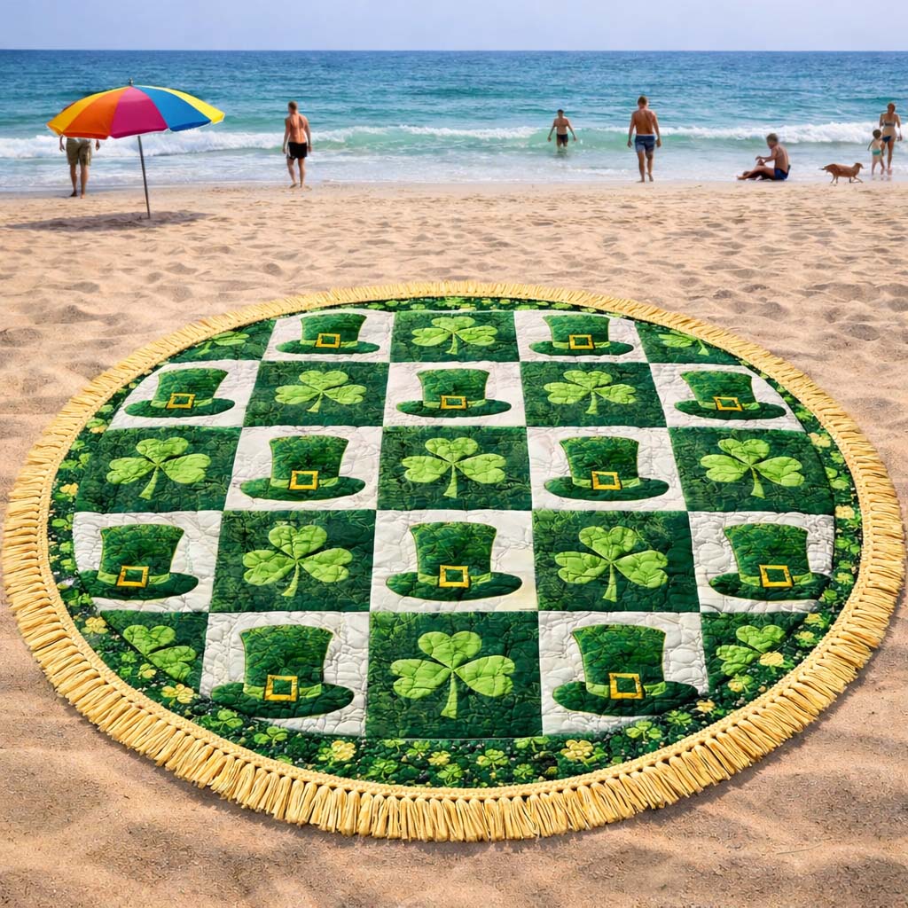 Ronde Strandhanddoek Leprechaun Klaver