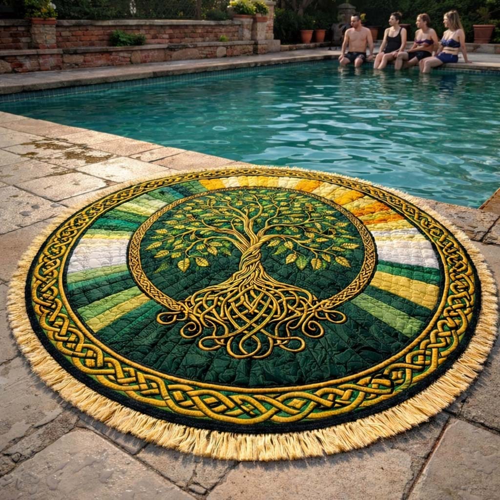 Ronde Strandhanddoek Keltische Levensboom
