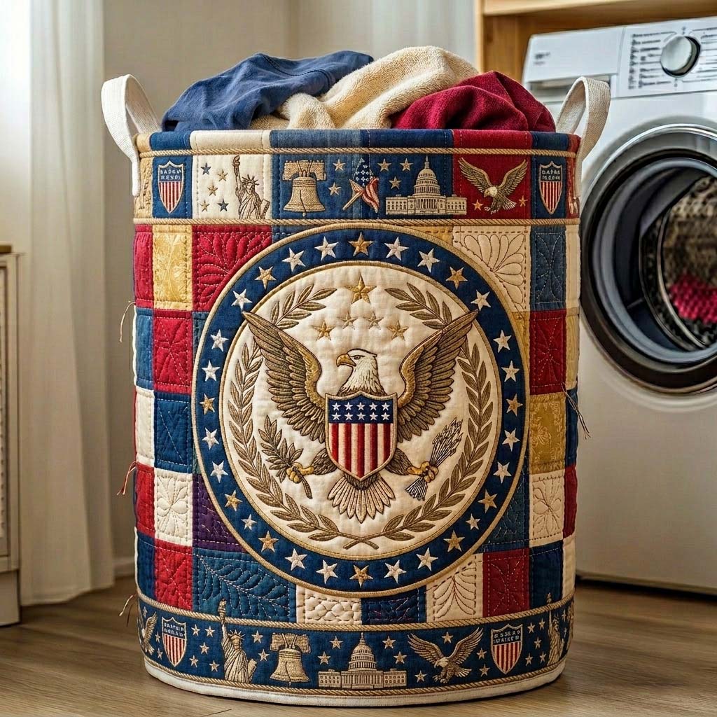 Patriot Circle Crest Gewatteerde Wasmand