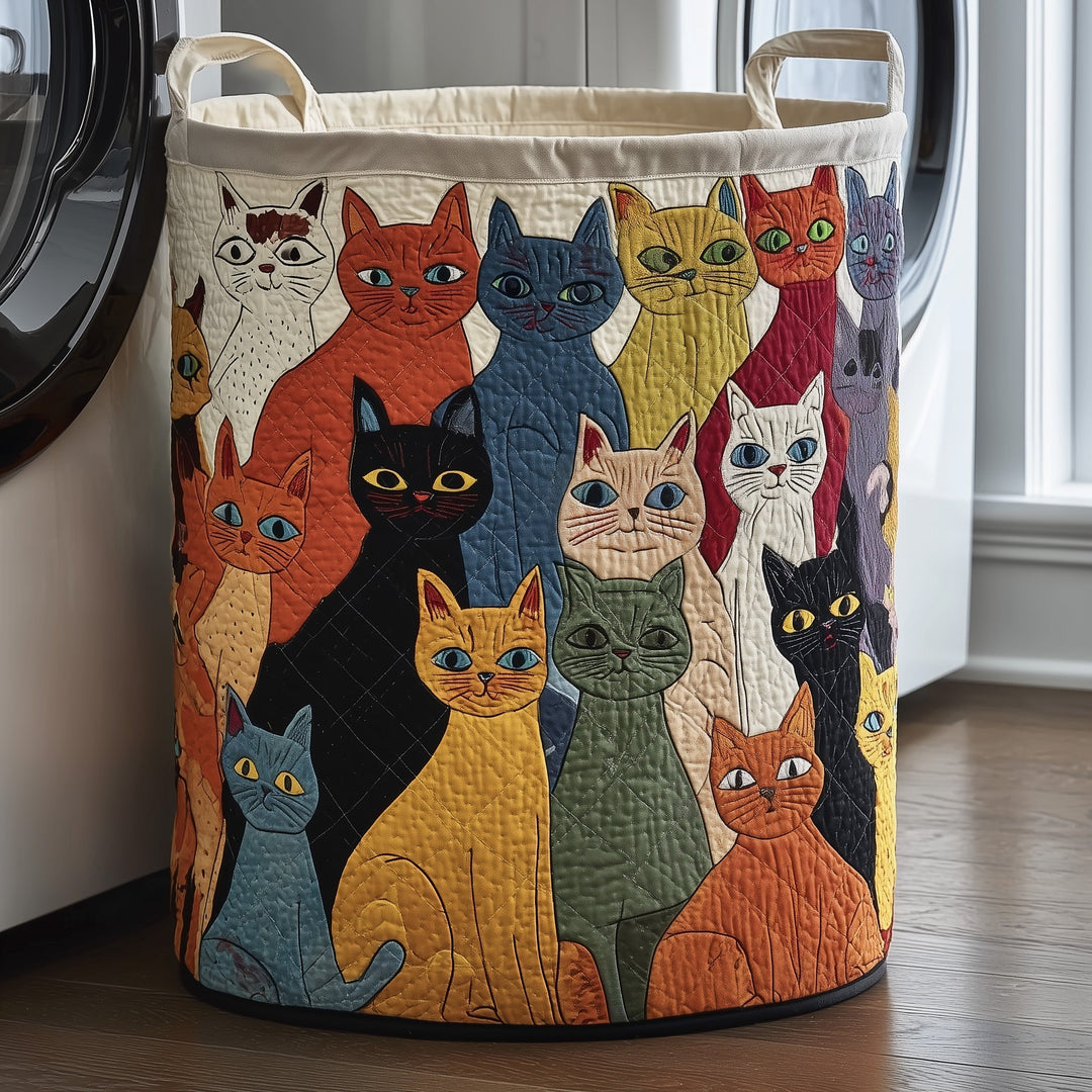Gepolsterde Wasmand met Fantasie Katten