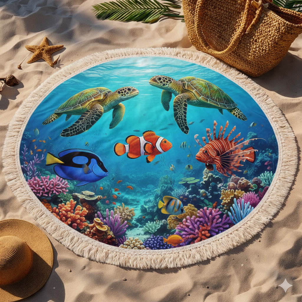 Ronde Strandhanddoek Maritiem Leven