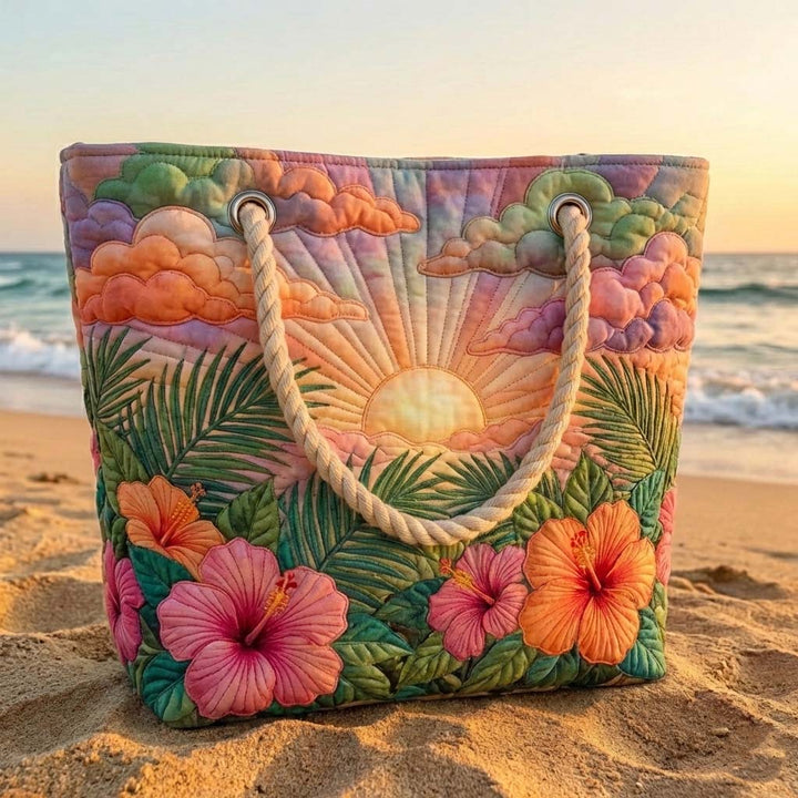 Tropische Zonsopgang Gewatteerde Strandtas