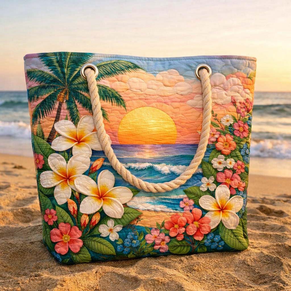 Tropische Vibe Gewatteerde Strandtas