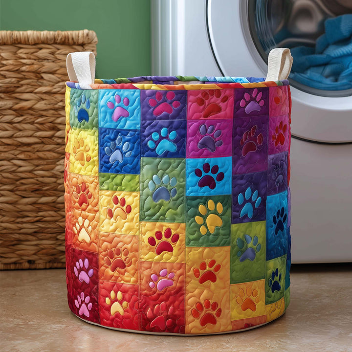 Gequilte Wasmand met Regenbooghandvatten