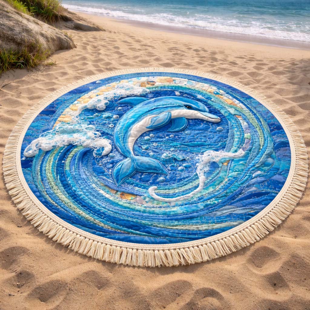Ronde Strandhanddoek Ocean Leap