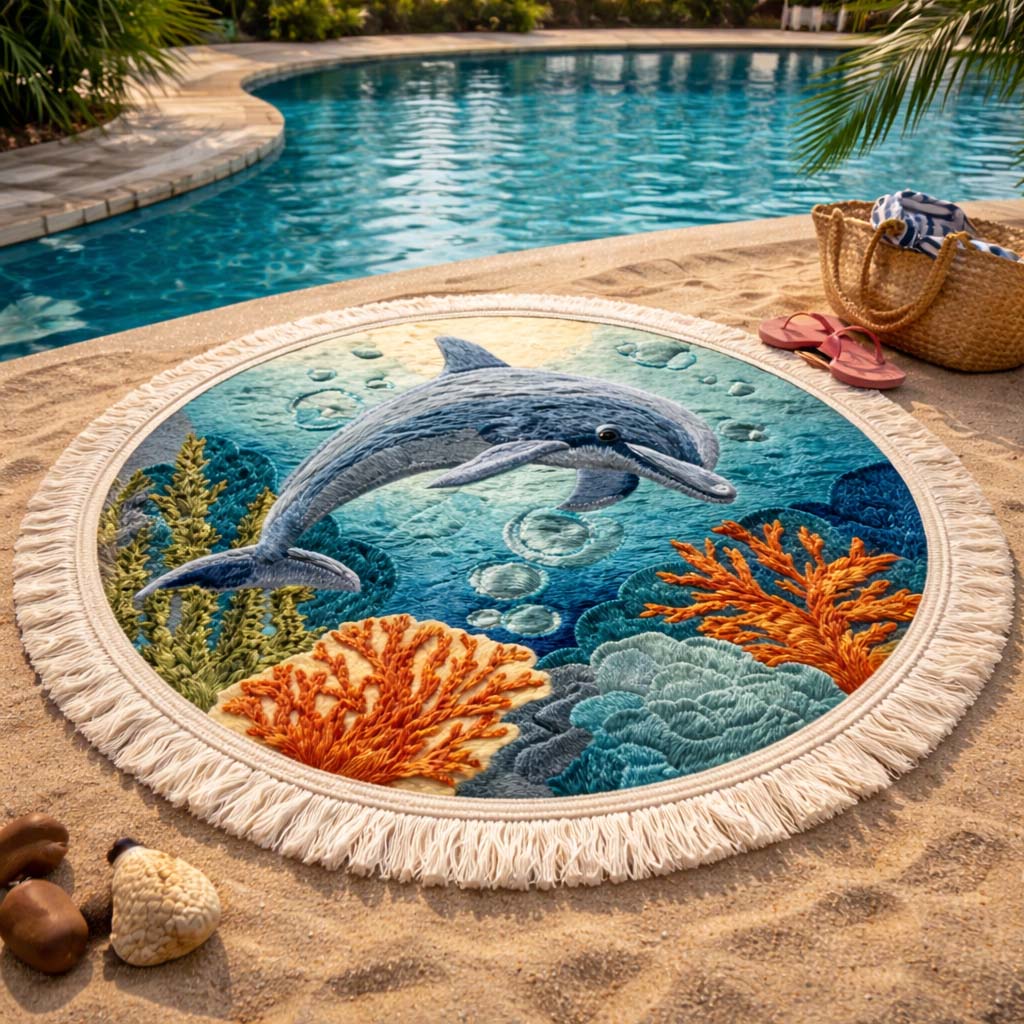 Ronde Koraal Strandhanddoek