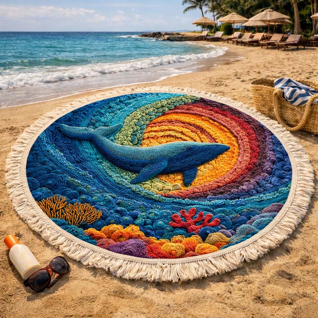 Ronde Strandhanddoek Zonsondergang Drift