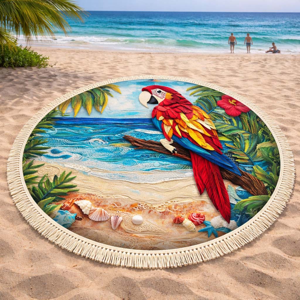 Crimson Coast Ronde Strandhanddoek