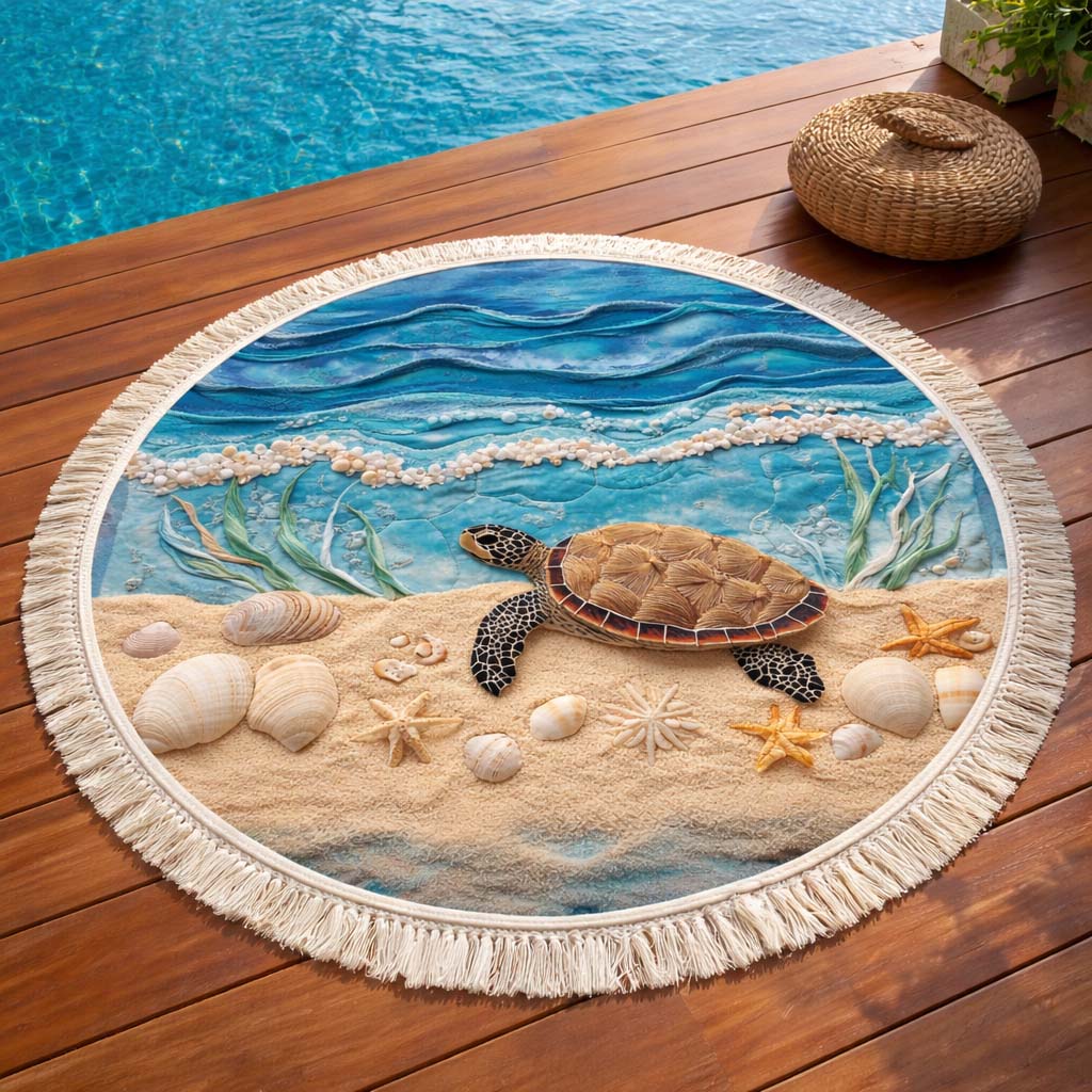 Kust Schildpad Ronde Strandhanddoek