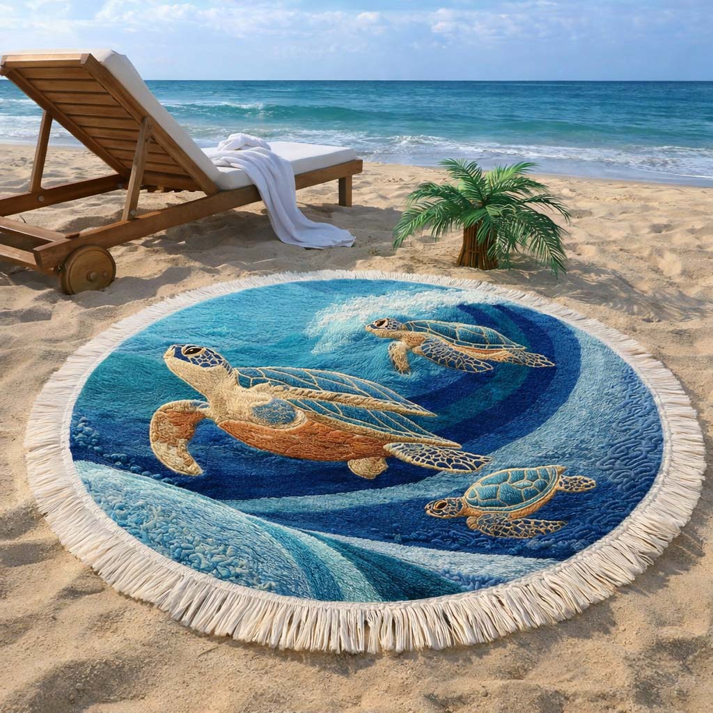 Ronde Strandhanddoek Ocean Family