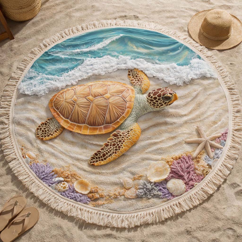Kust Schildpad Ronde Strandlaken