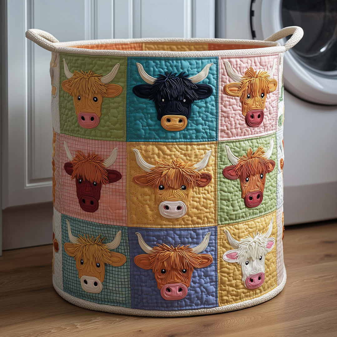 Pastel Highland Gewatteerde Wasmand