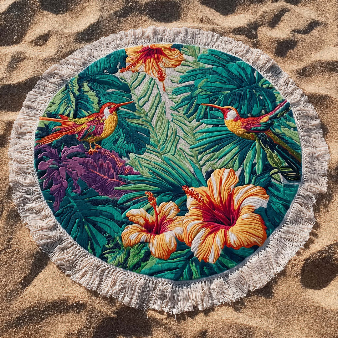 Ronde Strandhanddoek Tropische Sfeer